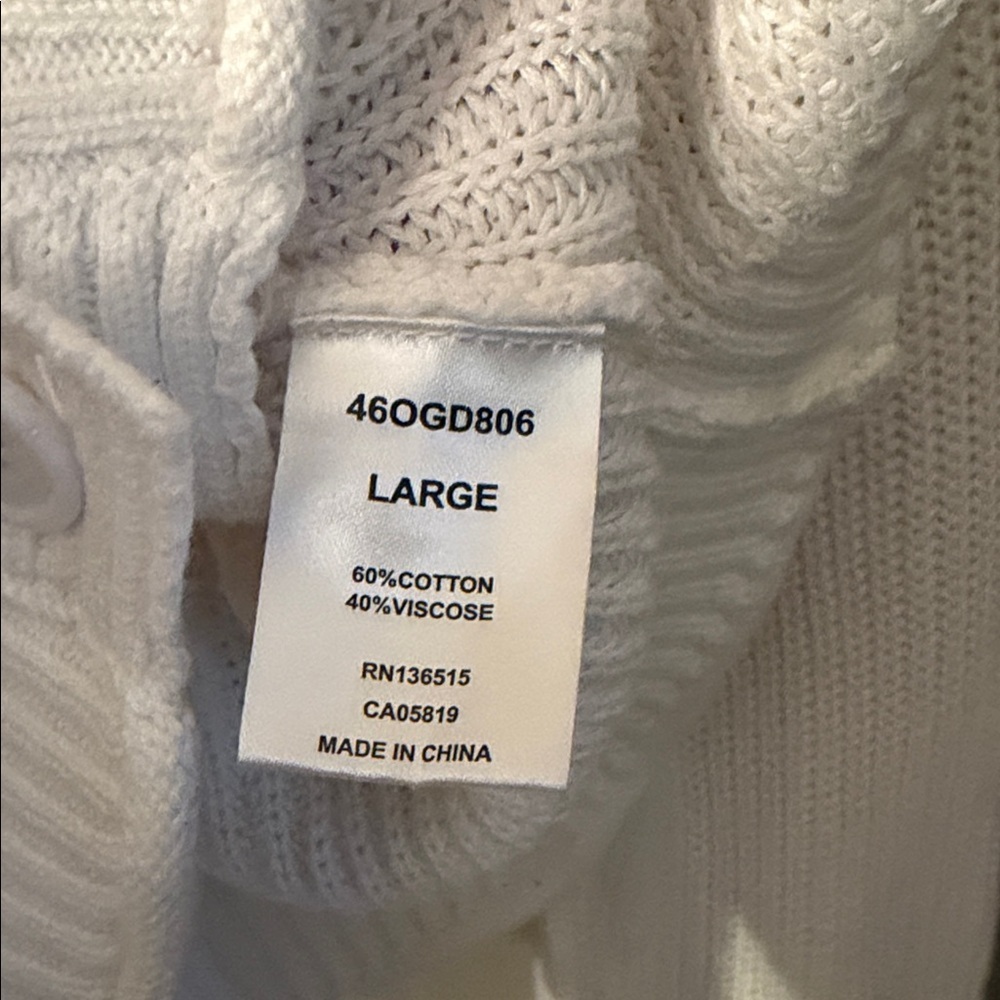 One Grey Day Raleigh White Cardigan Sweater Size L - Picture 7 of 7